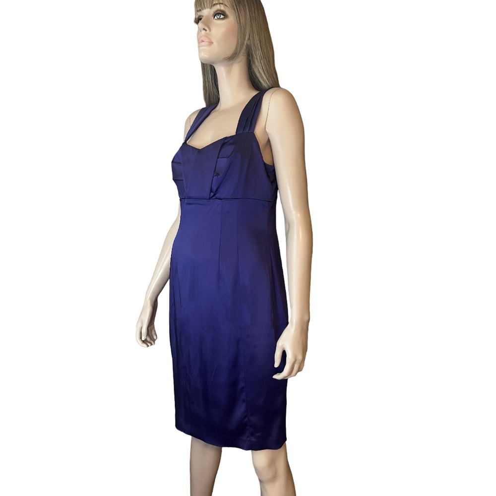Calvin Klein Dress Sheath Purple Satin Cocktail Dressy Special Occasion